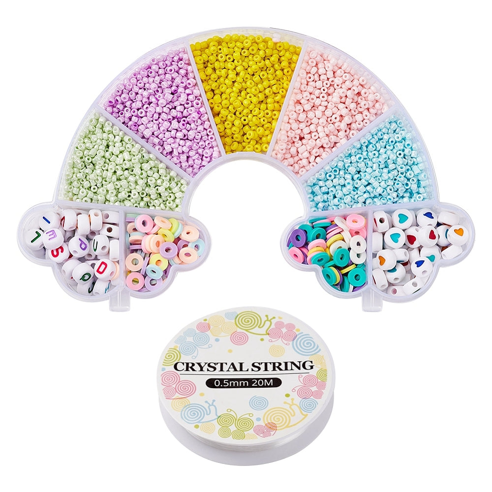 Boite arc-en-ciel de 3185 perles pour la fabrication de bijoux
