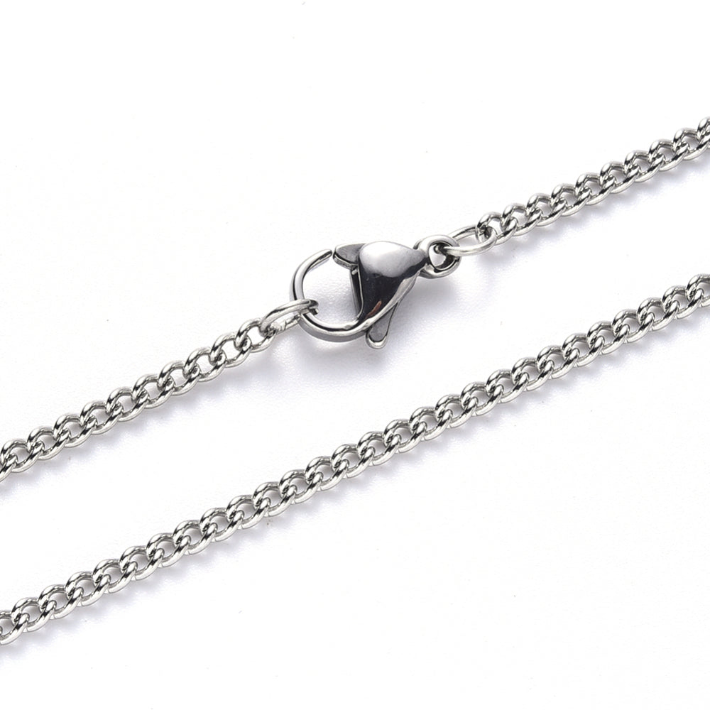 1 Fine stainless steel curb chain necklace