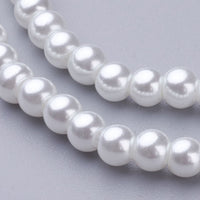 Perles rondes effet nacré en verre de 4mm