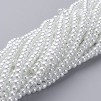 Perles rondes effet nacré en verre de 4mm