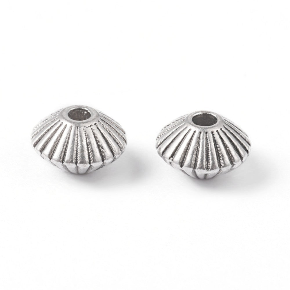Perles bicone en métal argent 8mm - Sans nickel, sans plomb et sans cadmium