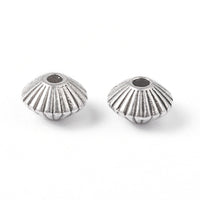 Perles bicone en métal argent 8mm - Sans nickel, sans plomb et sans cadmium