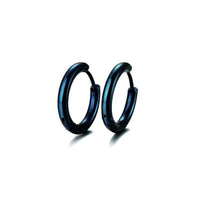 2pcs (1 pair) Plated stainless steel huggie earring hoops - 5 colors available