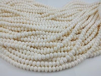White natural bone round beads