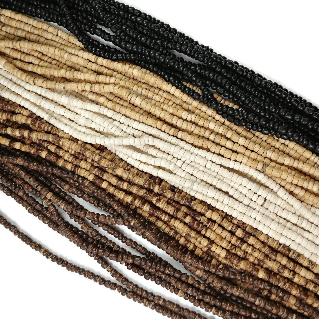 Petites perles de bois de coco naturel de 2-3mm