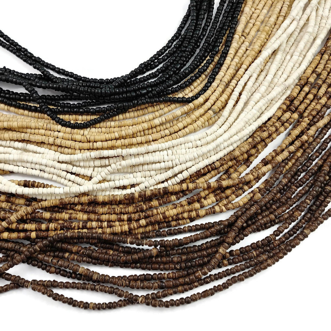 Petites perles de bois de coco naturel de 2-3mm