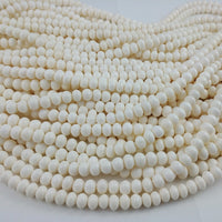 White natural bone round beads