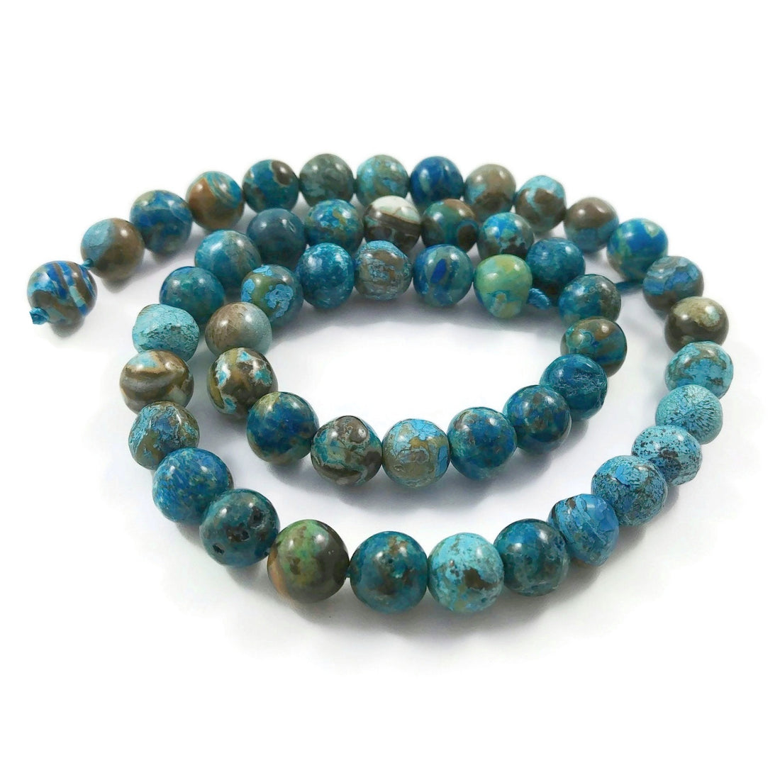 Natural ocean jasper beads - 8mm