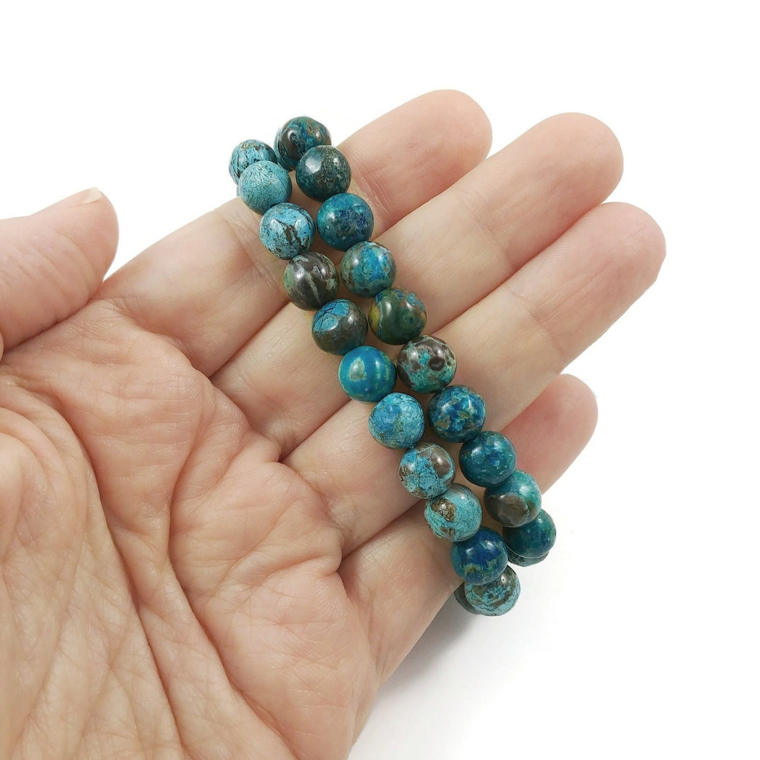 Natural ocean jasper beads - 8mm