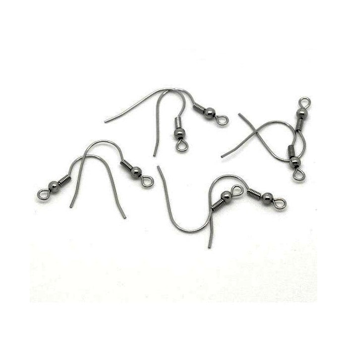 50 crochets pour boucle d'oreille en acier inoxydable hypoallergénique