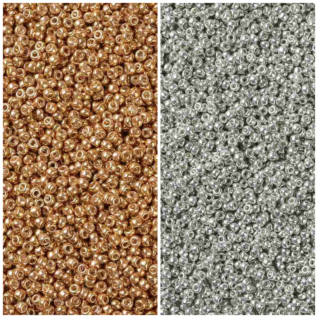 400 perles de rocailles métallisées Miyuki 8/0