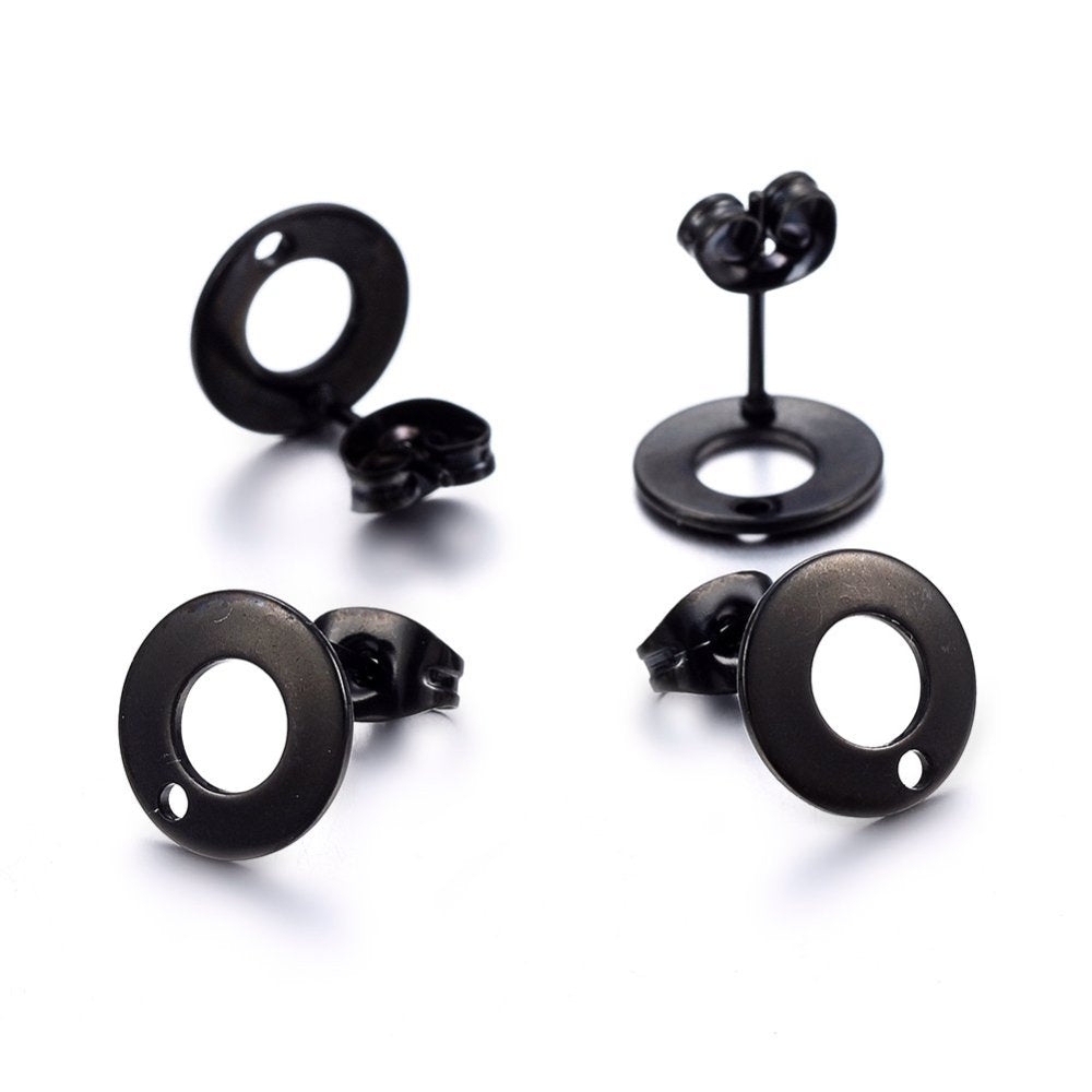 10 tiges pour boucle d'oreille en acier inoxydable hypoallergénique