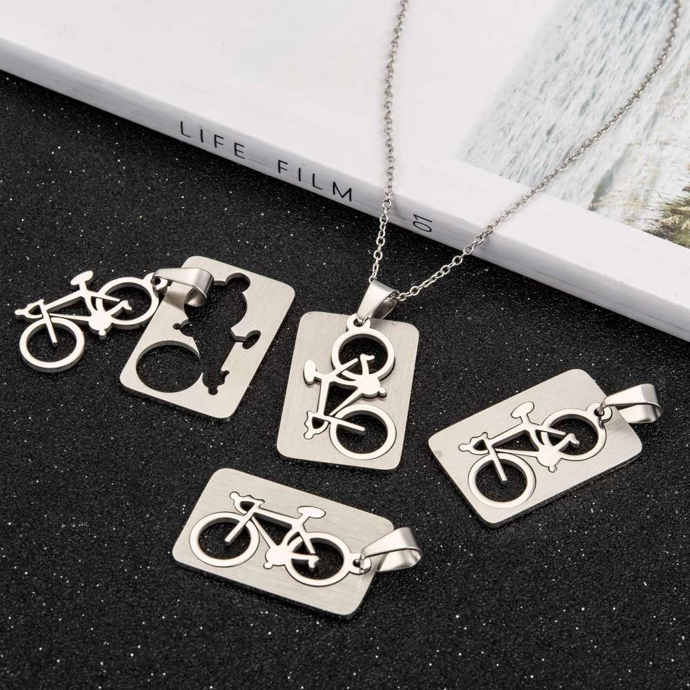 1 Bicycle pendant stainless steel hypoallergenic