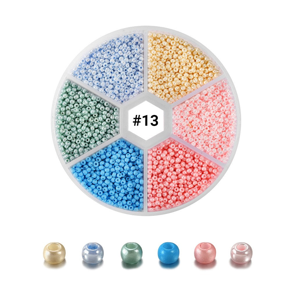 2mm glass seed beads kit, 4800 assorted mixed beads