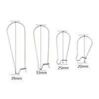 50 Surgical steel kidney earring hooks
