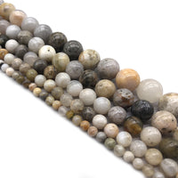 Natural Bamboo Agate Stone Beads Strands 6 or 8mm Round