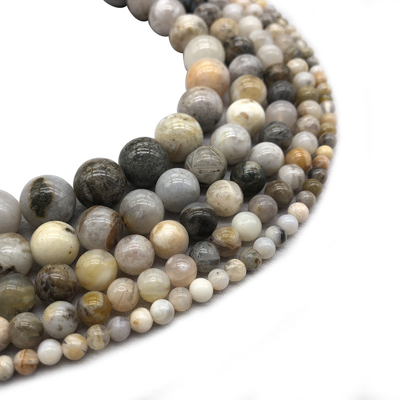 Natural Bamboo Agate Stone Beads Strands 6 or 8mm Round