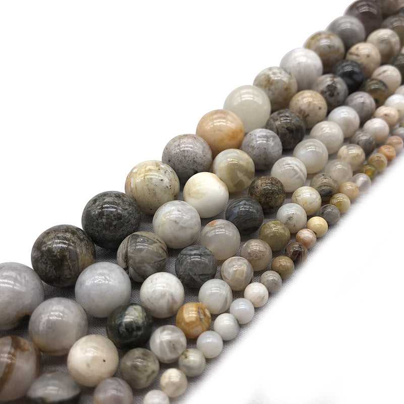 Natural Bamboo Agate Stone Beads Strands 6 or 8mm Round