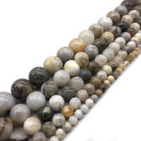 Natural Bamboo Agate Stone Beads Strands 6 or 8mm Round