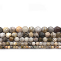 Natural Bamboo Agate Stone Beads Strands 6 or 8mm Round