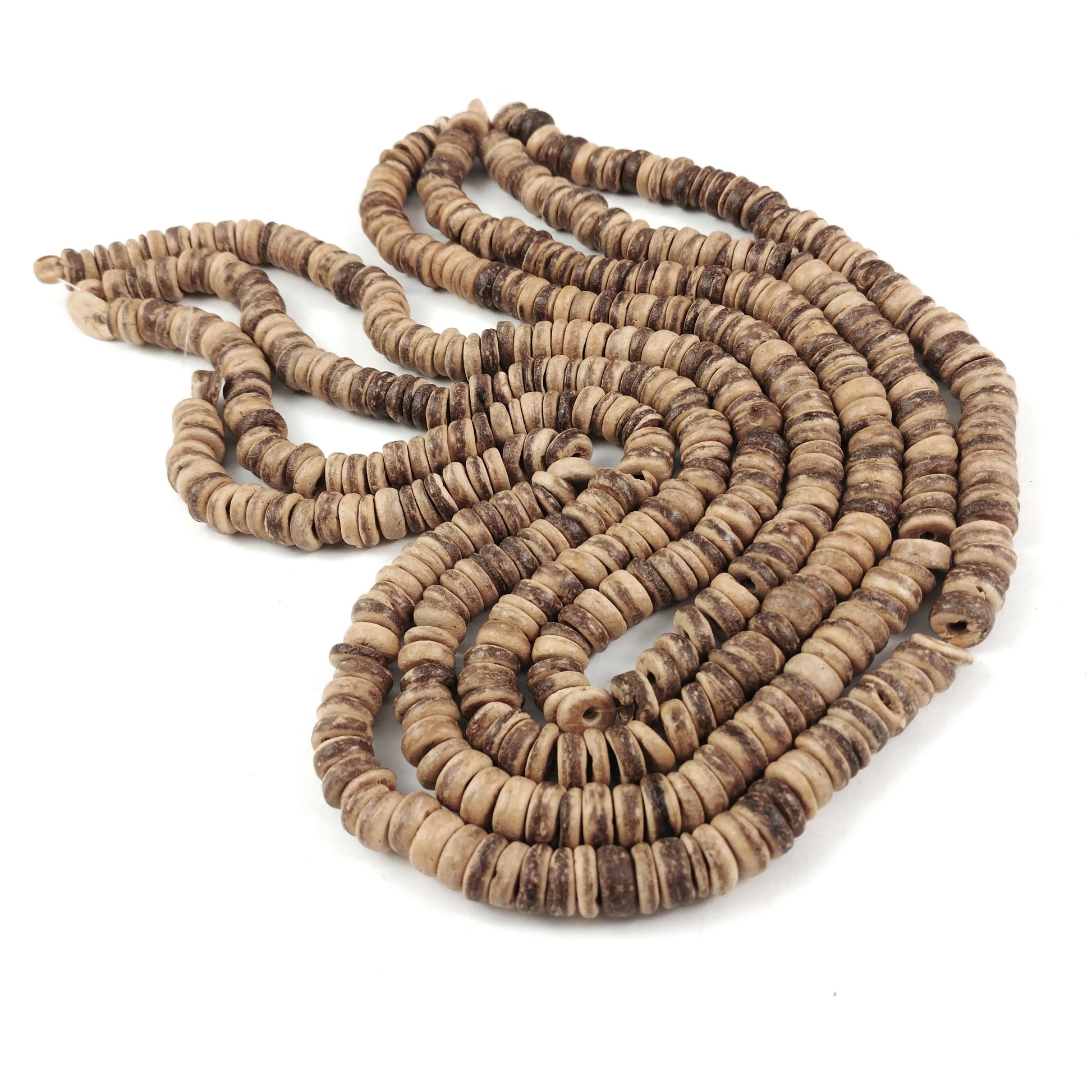 8mm natural coconut rondelle beads