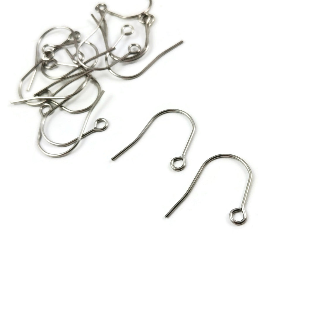 50 Nickel free stainless steel minimalist earring hooks - Hypoallergenic