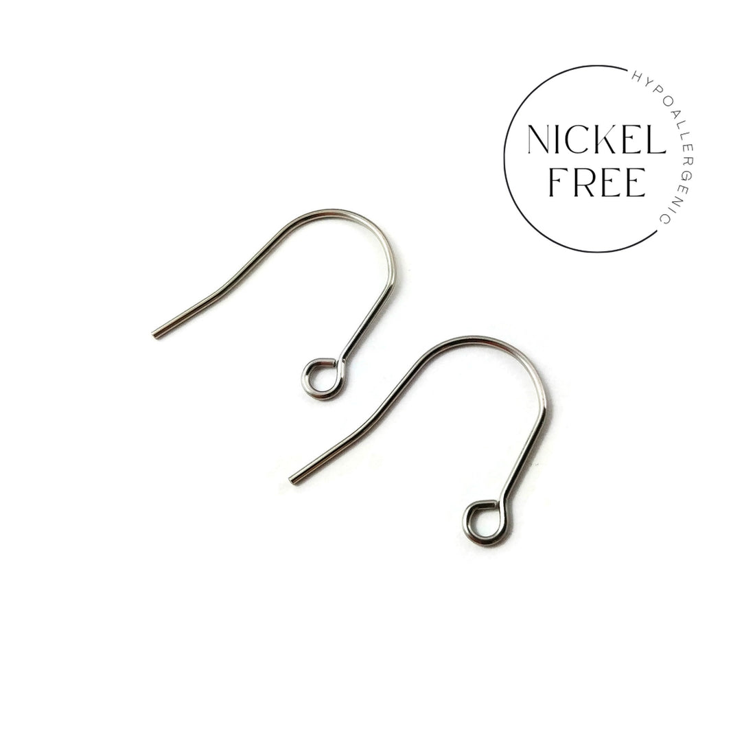 50 Nickel free stainless steel minimalist earring hooks - Hypoallergenic