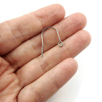 50 Nickel free stainless steel minimalist earring hooks - Hypoallergenic