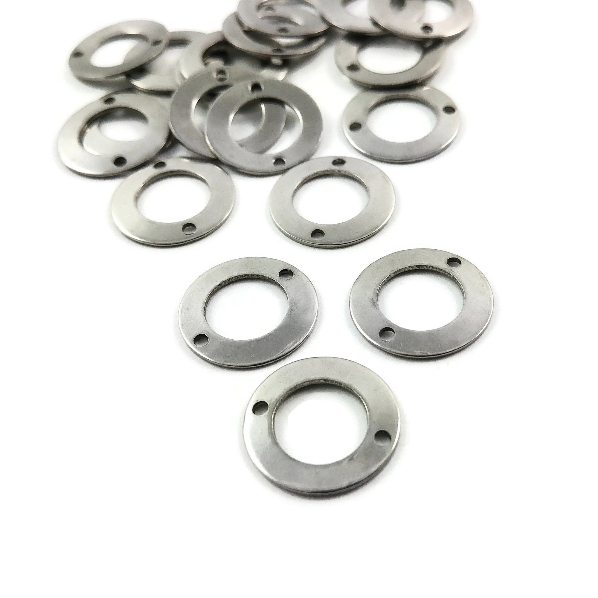 6 Donut connector stainless steel charms