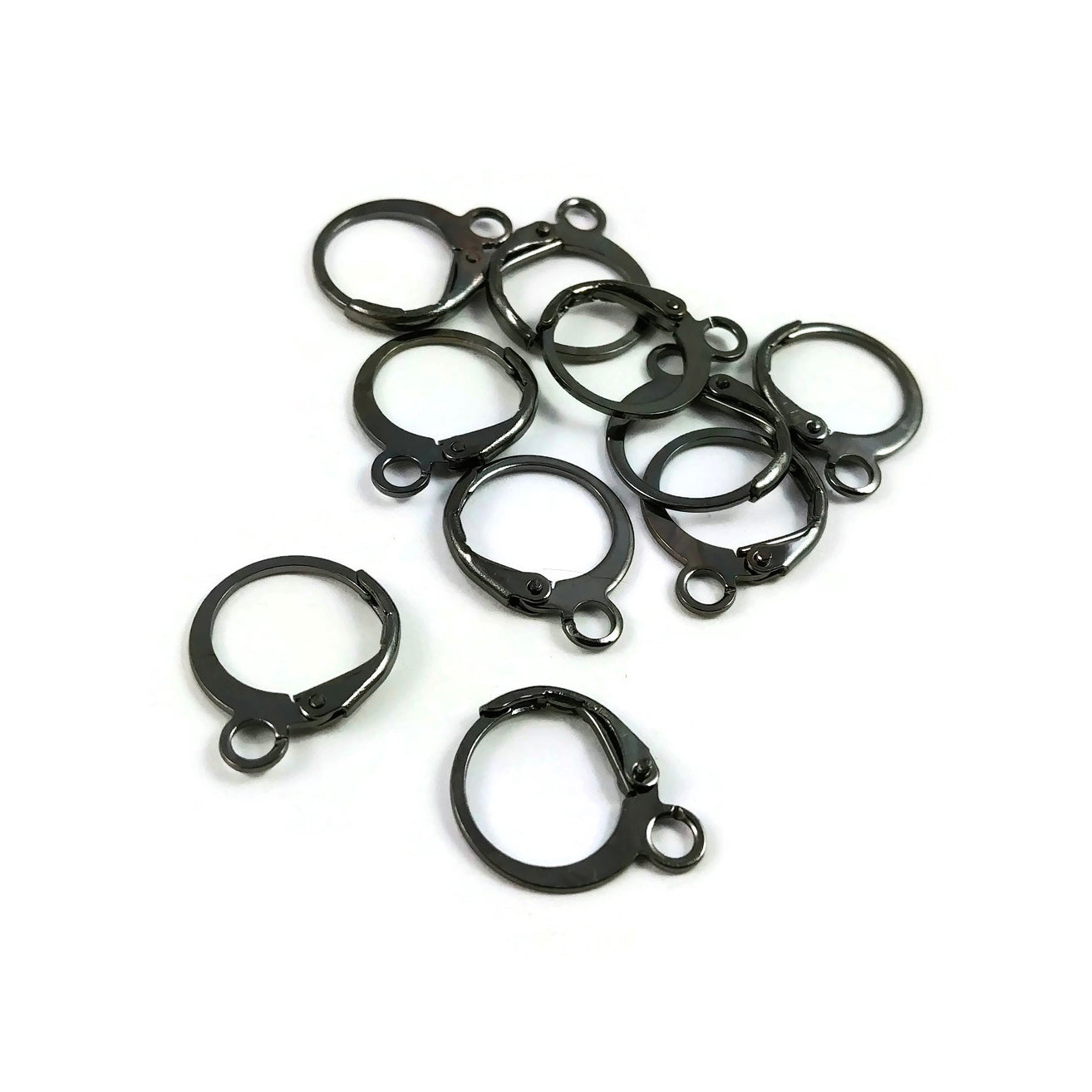 10 Round lever back earring hooks