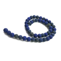 Pierres Naturelles Givrées Lapis Lazuli Rondes 4, 6 ou 8mm - Bleu