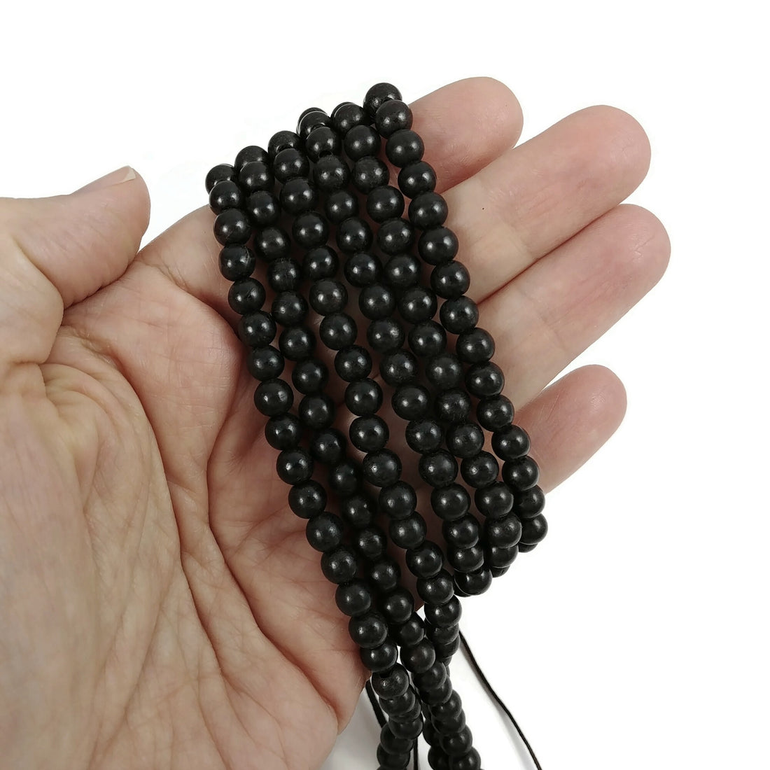 Perles rondes en bois noir 6mm, 8mm, 10mm