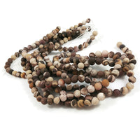 Natural Zebra Jasper Stone Frosted Beads Strands 6mm Round