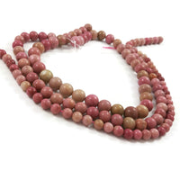 Pierres Naturelles Wood Lace Rose Rondes 6, 8 ou 10mm