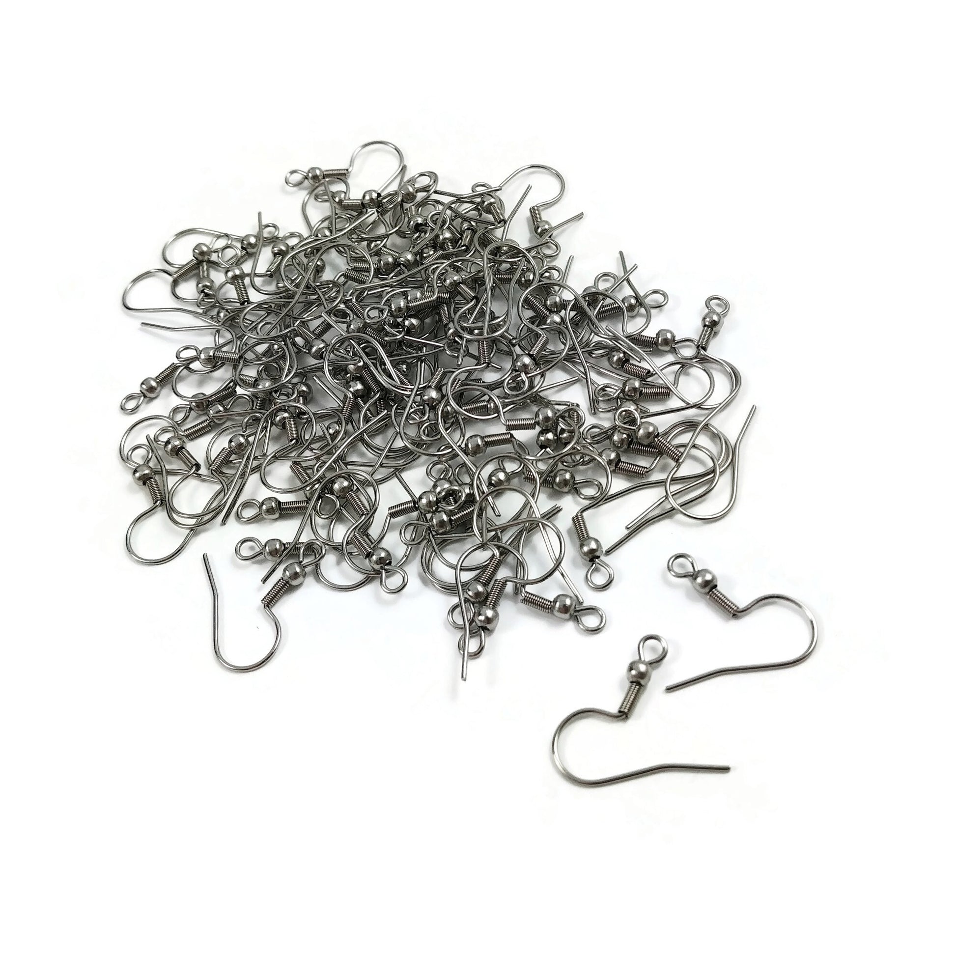 100 Stainless steel french earring hooks, Hypoallergenic ear wire