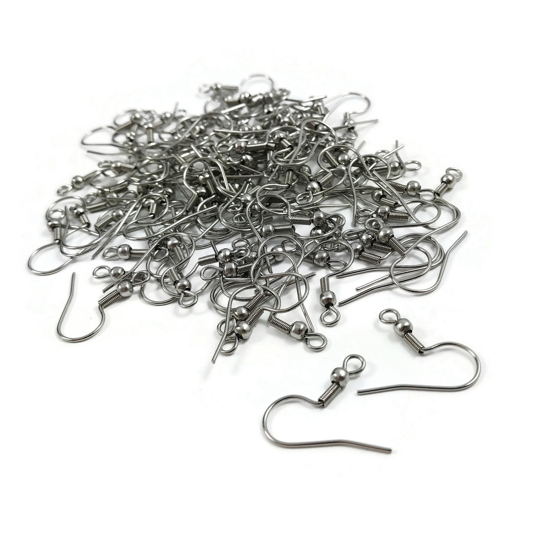 100 Stainless steel french earring hooks, Hypoallergenic ear wire