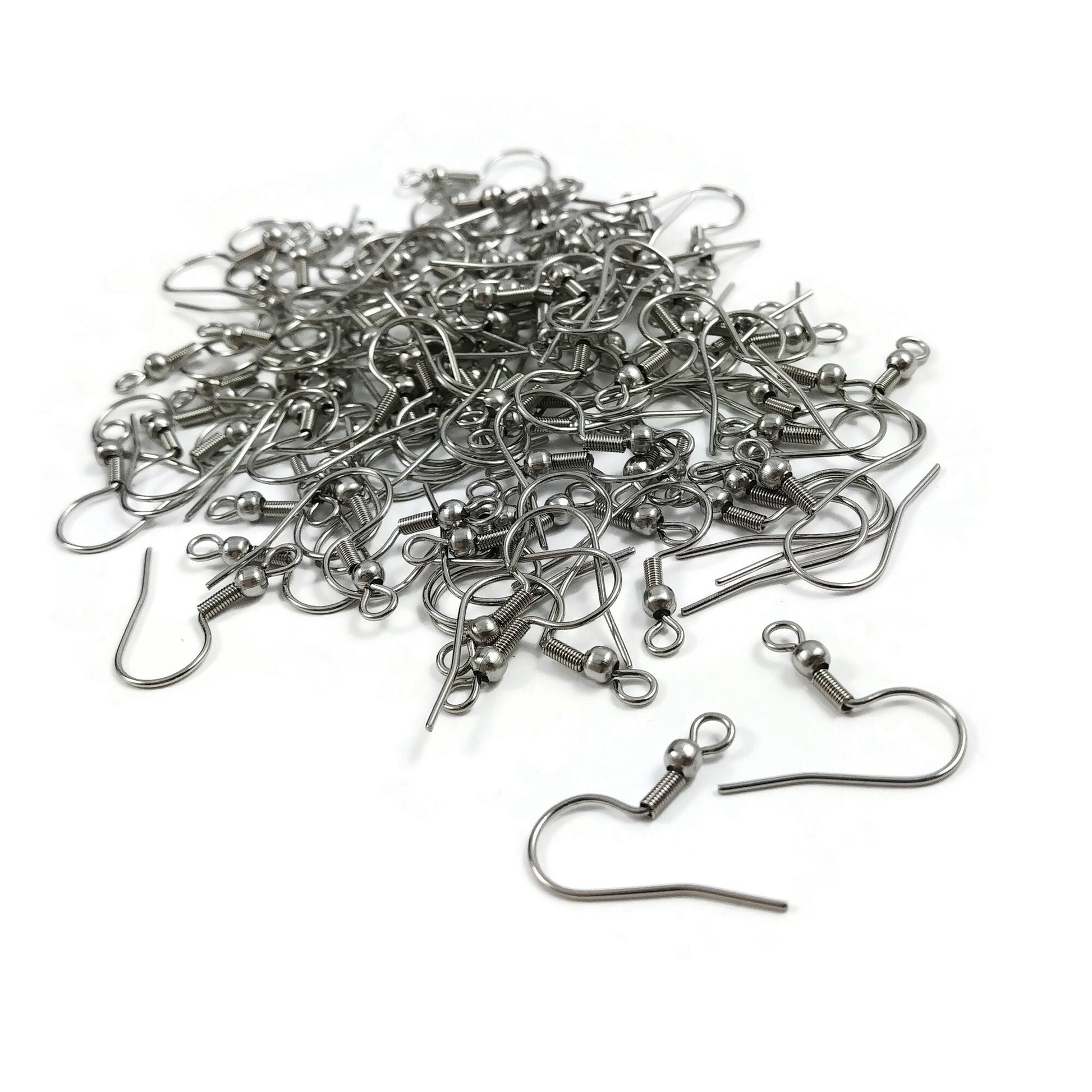 100 Stainless steel french earring hooks, Hypoallergenic ear wire