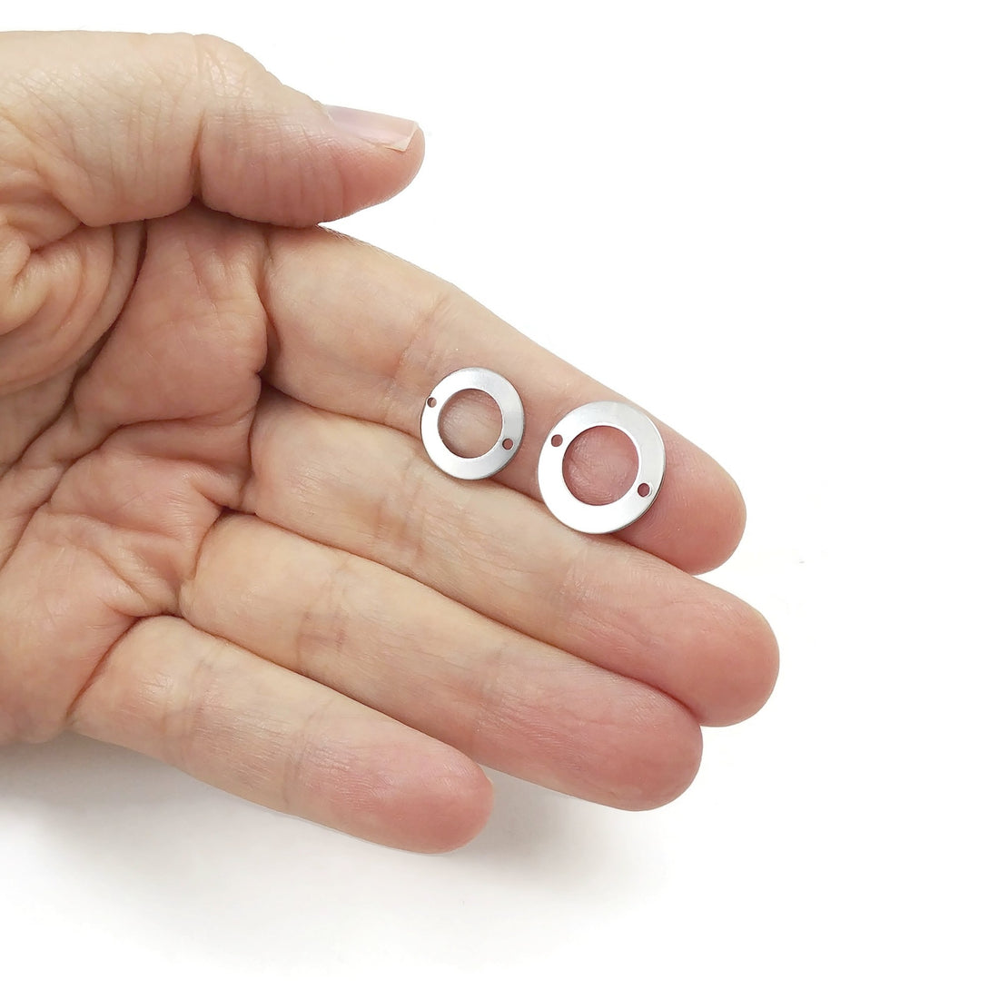 6 Connecteurs cercles en acier inoxydable
