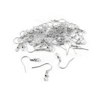 50 Grade A silver plated iron earring hooks