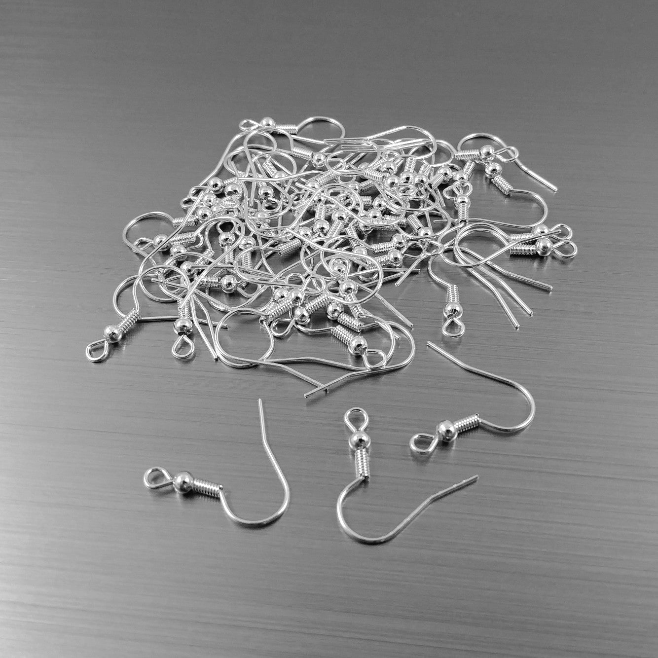 50 Grade A silver plated iron earring hooks