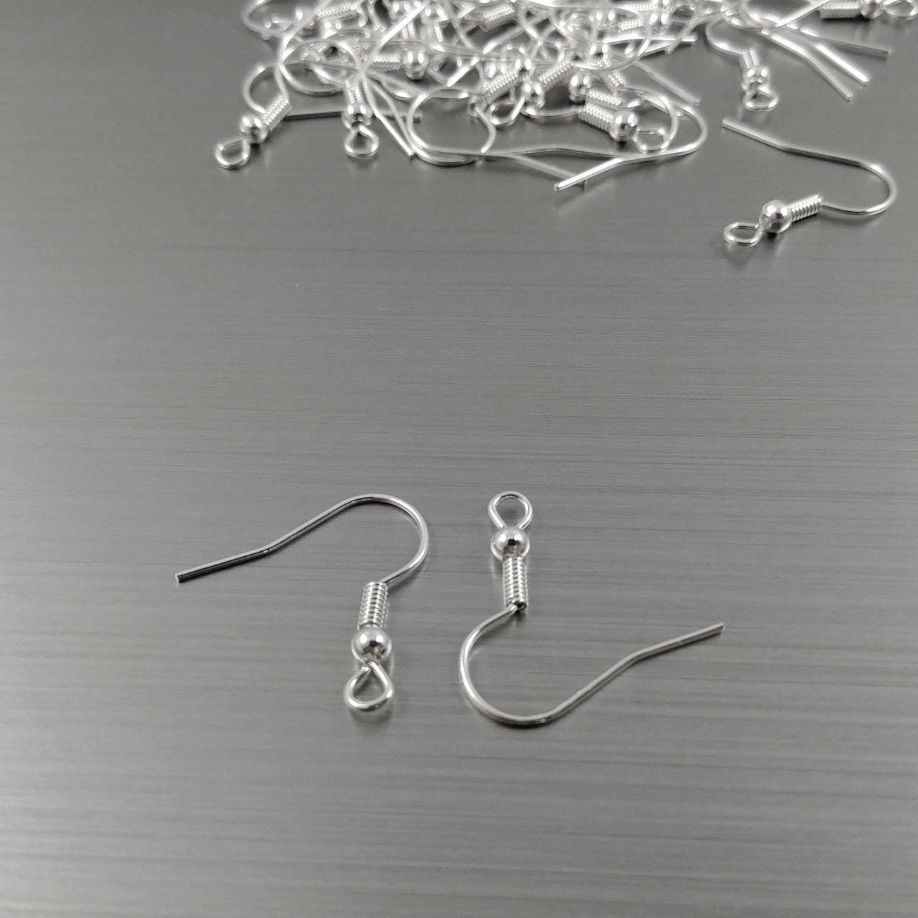 50 Grade A silver plated iron earring hooks