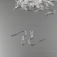 50 Grade A silver plated iron earring hooks