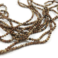 Natural Picture Jasper Stone Beads Strands 4mm Round
