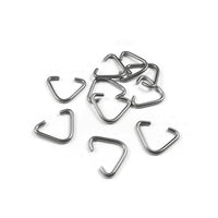 10 Stainless steel triangle jump rings - Silver pinch bails