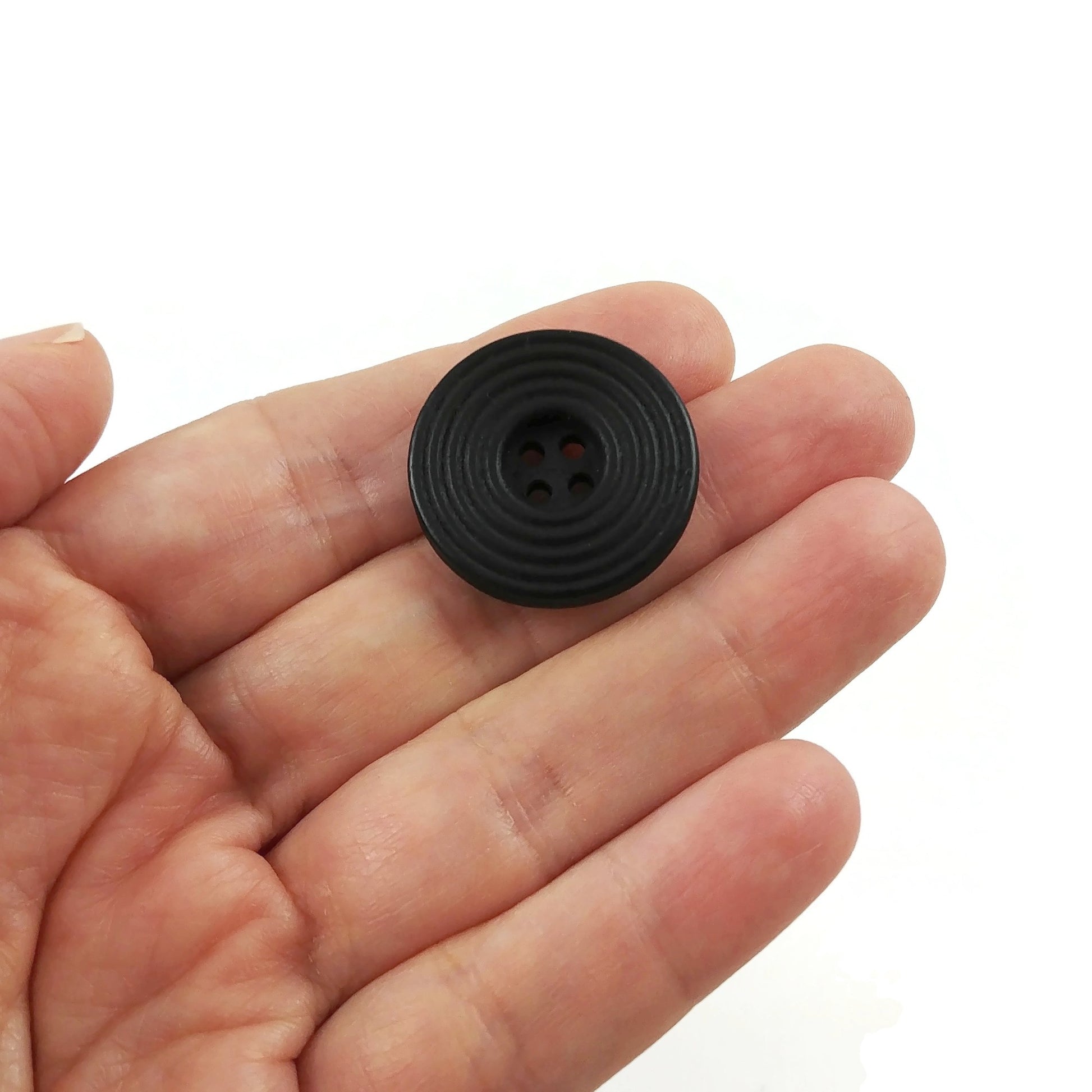 Bouton de bois de 25mm - ensemble de 6 boutons en bois naturel avec cercles