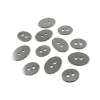 6 Silver stainless steel buttons or clasps, oval 14mm or 17mm