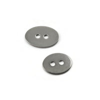 6 Silver stainless steel buttons or clasps, oval 14mm or 17mm