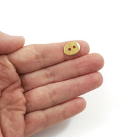 6 Stainless steel oval buttons clasp 14mm