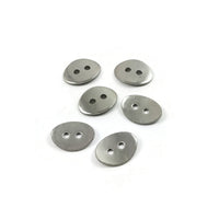 6 Stainless steel oval buttons clasp 14mm