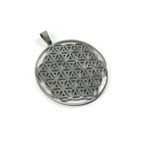 Pendentif fleur de vie en acier inoxydable